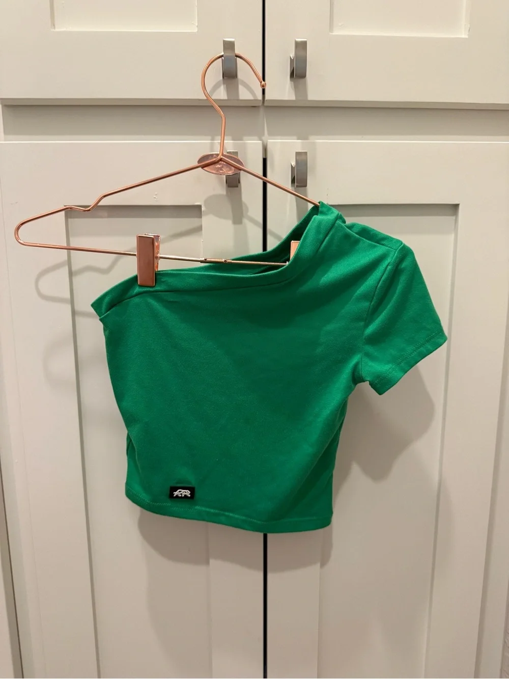 Kids Asymmetric Green Dance Crop Top